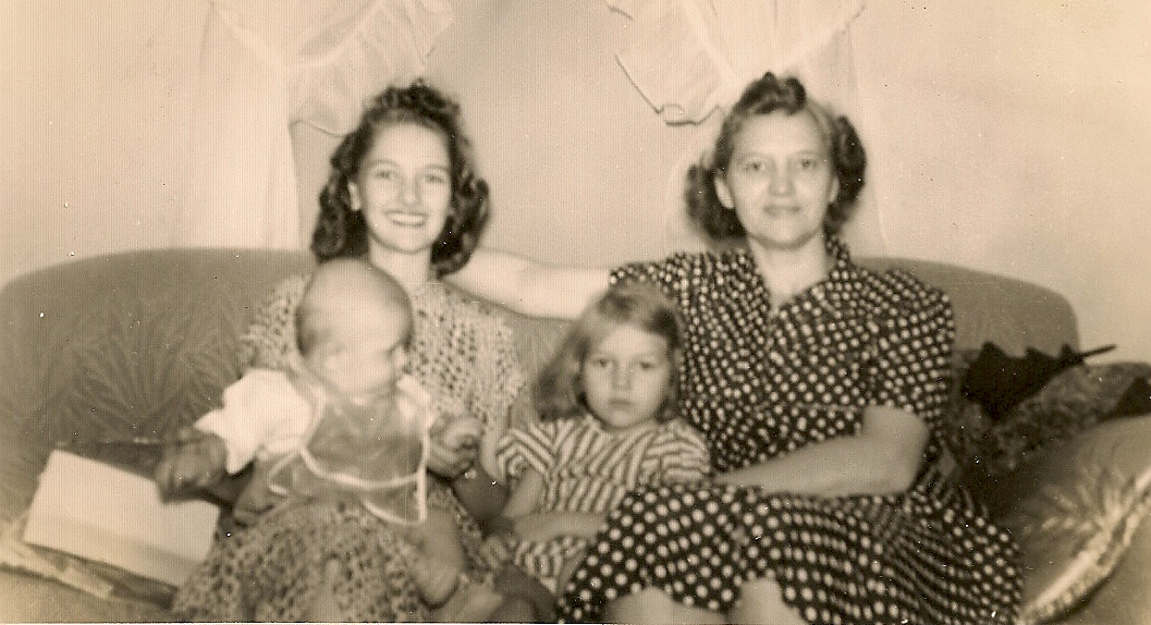 Dennis Fletcher, Shirley, Louise, and Lola Armstrong, 1950