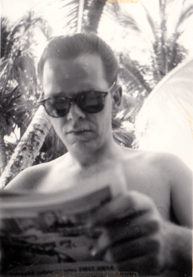 Gordon Ponceby with newspaper