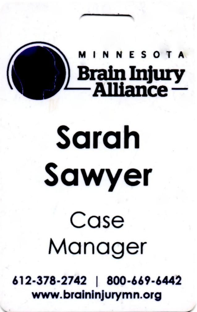 Sarah Sawyer Badge - Minnesota Brain Injury Alliance, 2022