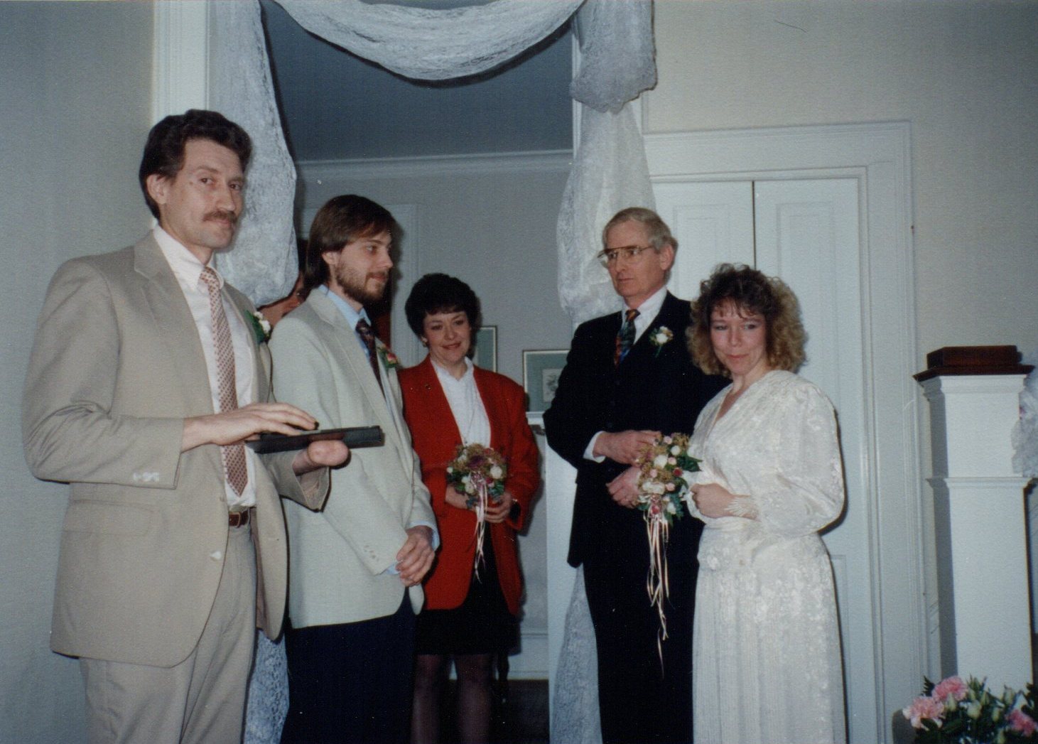 Minister, Tom Zitzelberger, Deb Cooper, David Watts, Laura Ponceby - Wedding