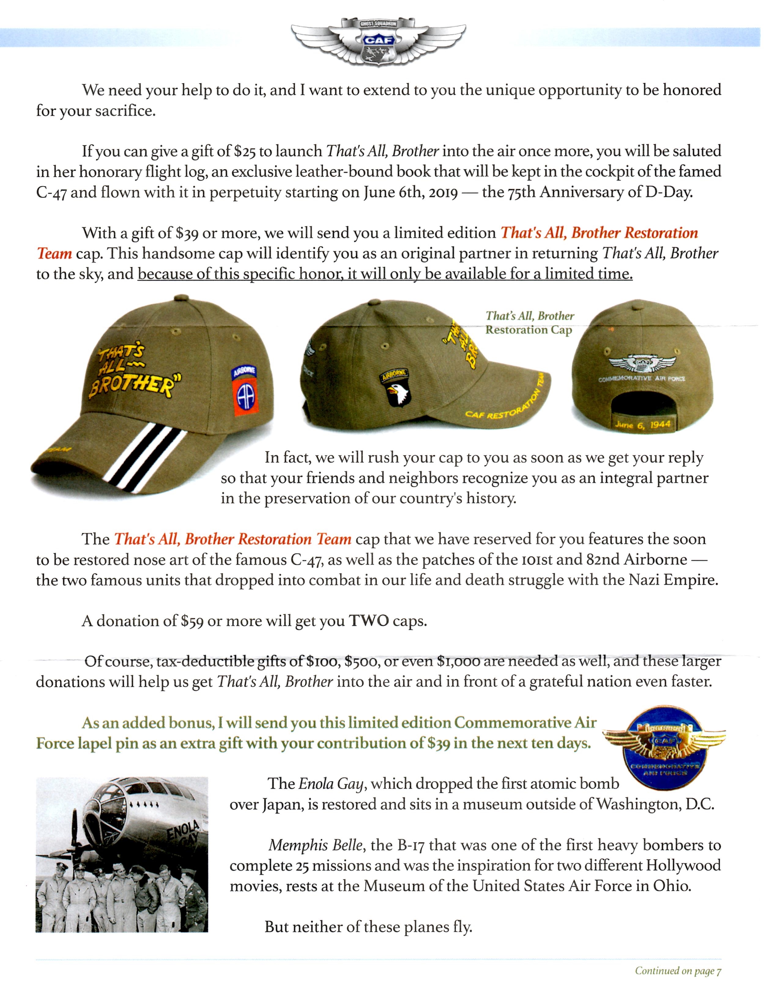 CAF That's All Brother Letter page 6
