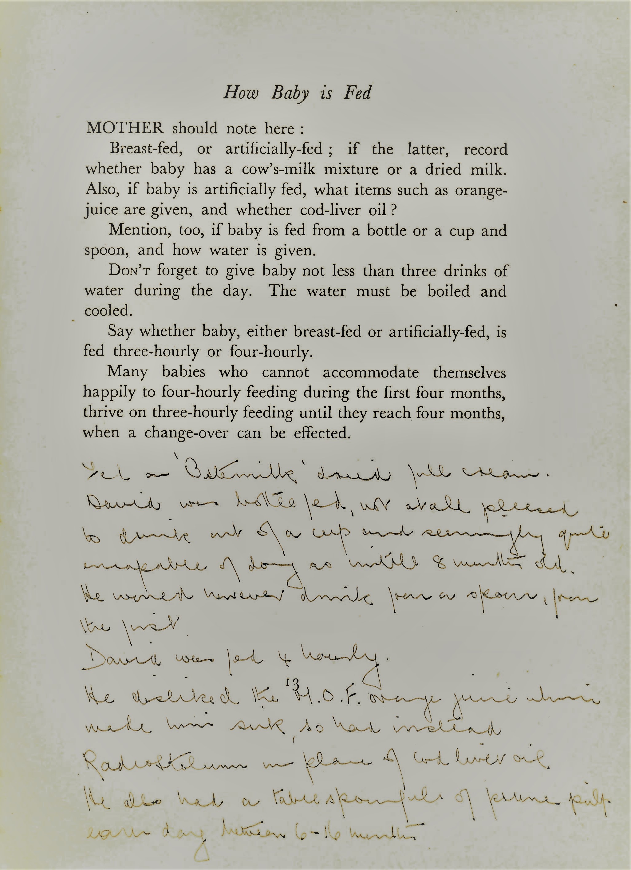 David Stephen Watts Babys Log Book page 13