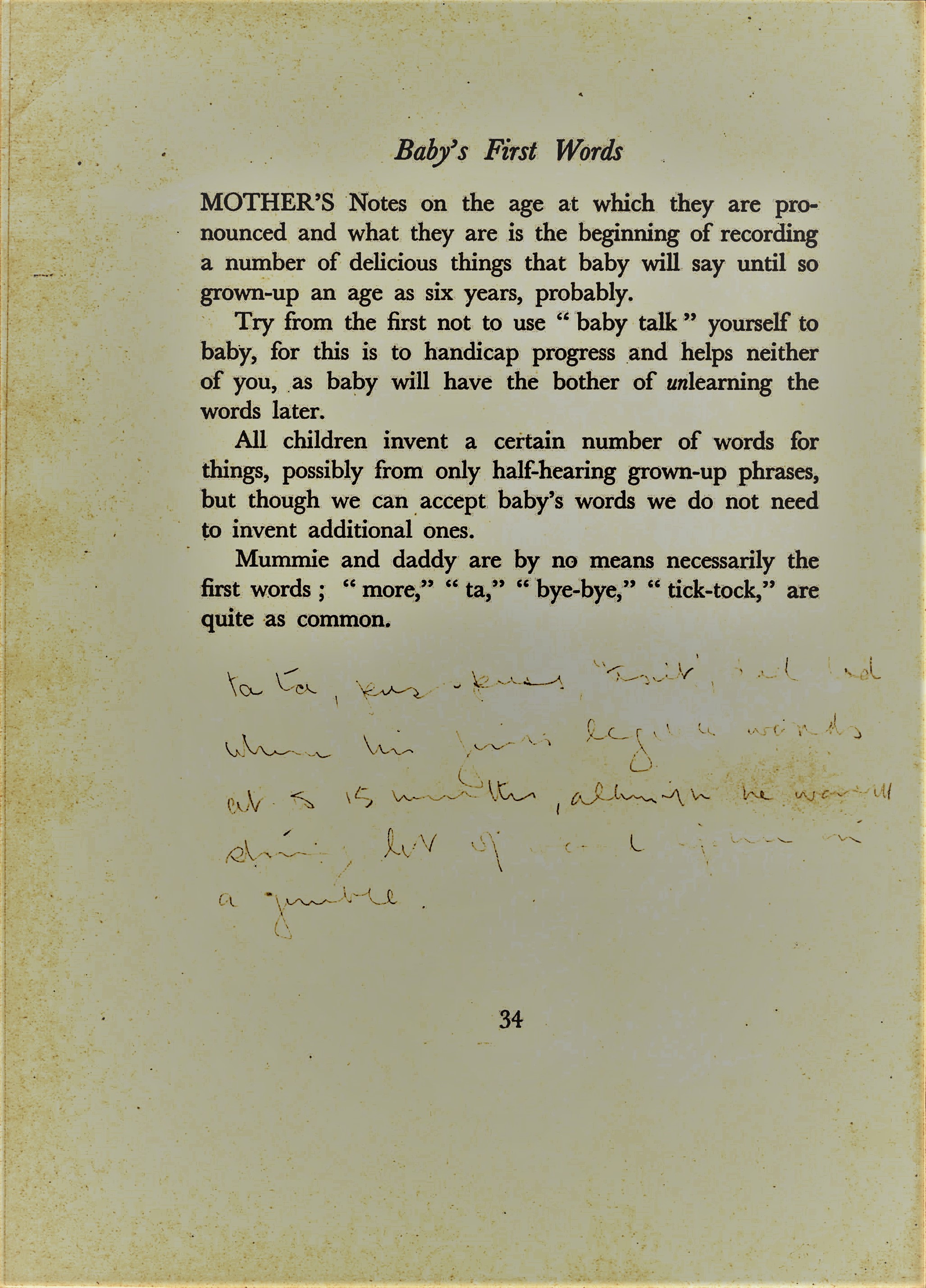 David Stephen Watts Babys Log Book page 34
