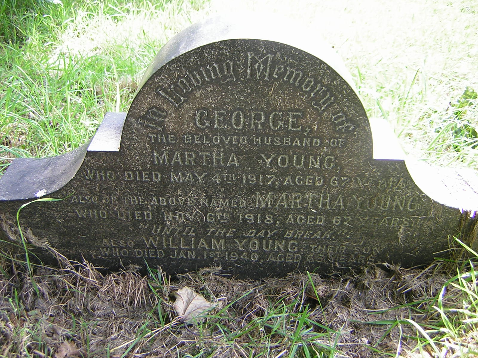 George and Martha Young's Headstone from Craig Mollekin