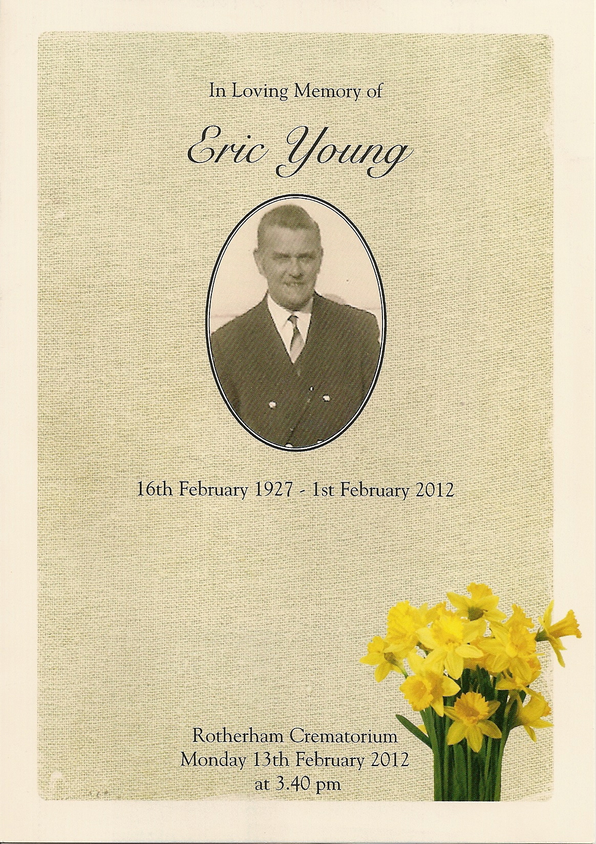 In Loving Memory of Eric Young, 1