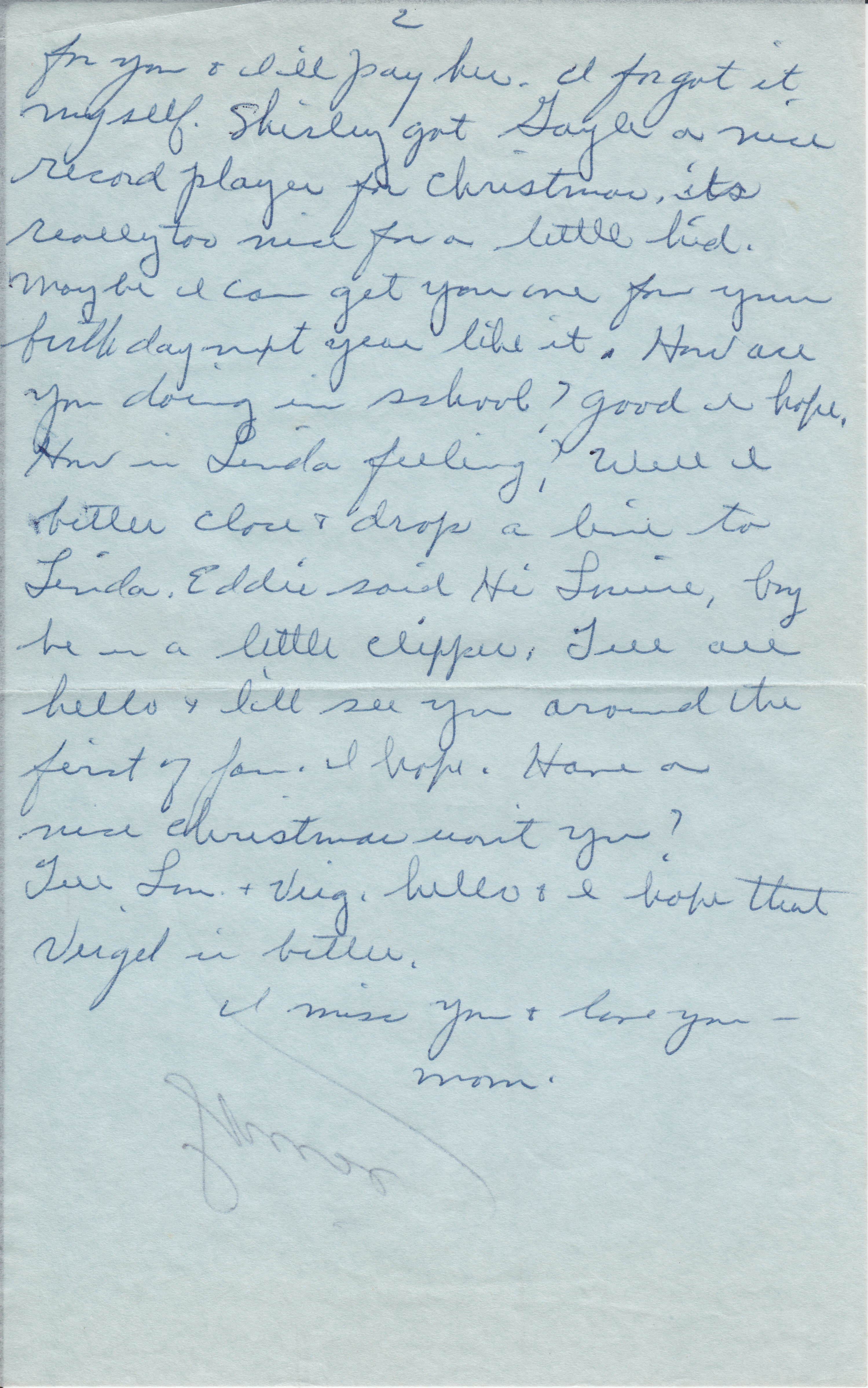 Letter Lola to Louise, Friday Morn, page 2