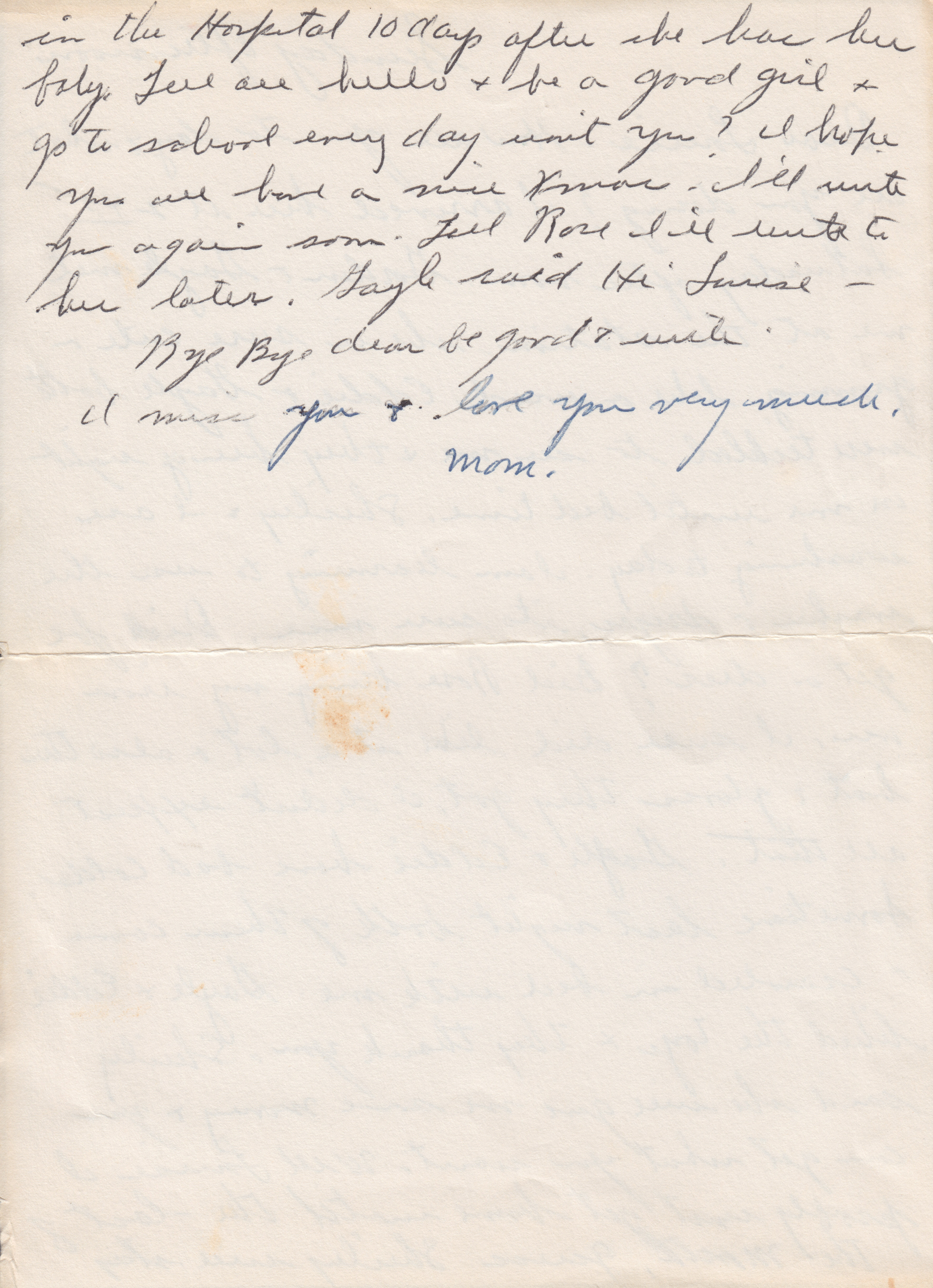 Letter Lola to Louise, Sunday Afternoon, page 2