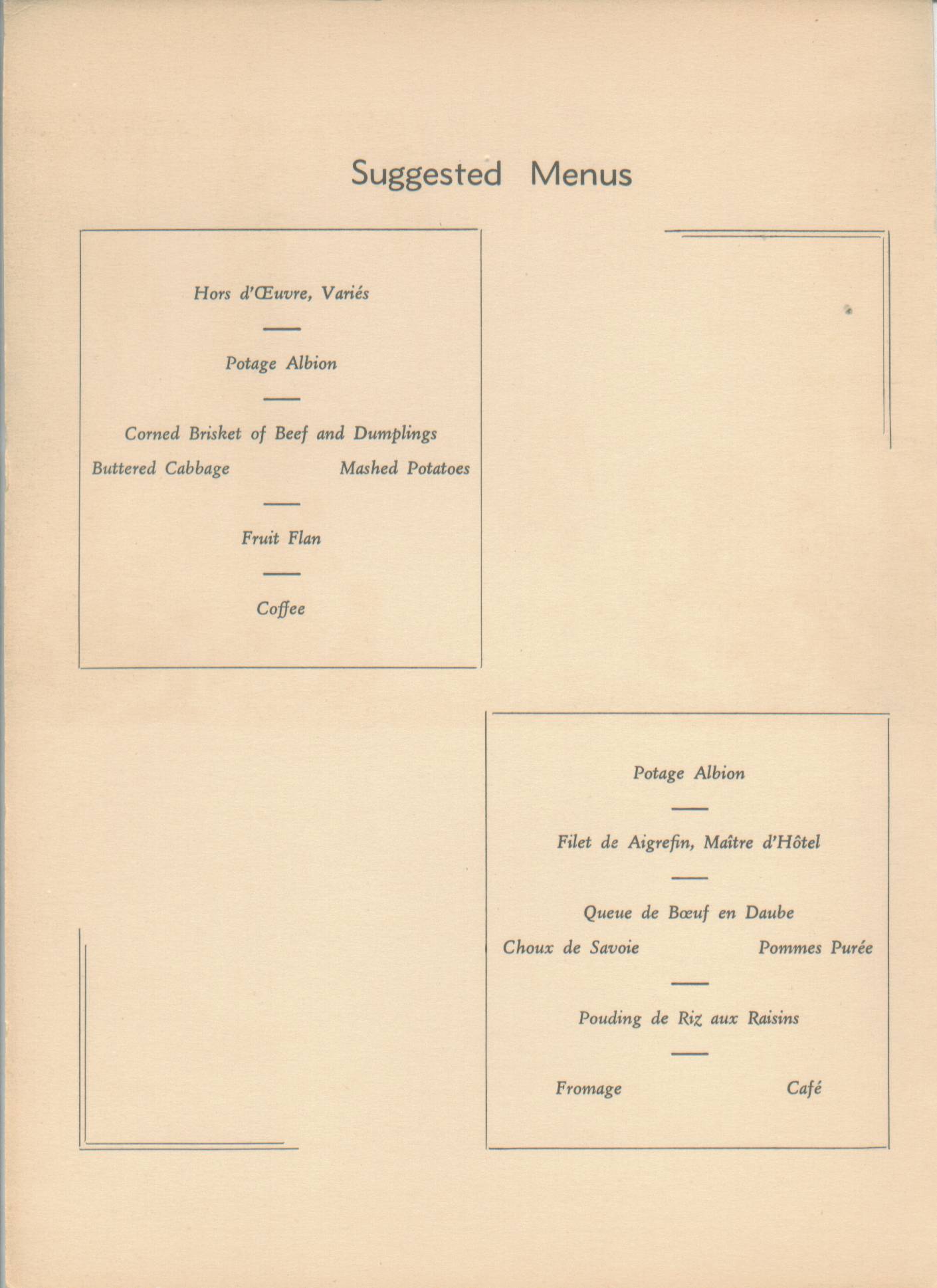 R.M.S. Queen Mary Luncheon Menu, Dec. 7, 1947, page 1