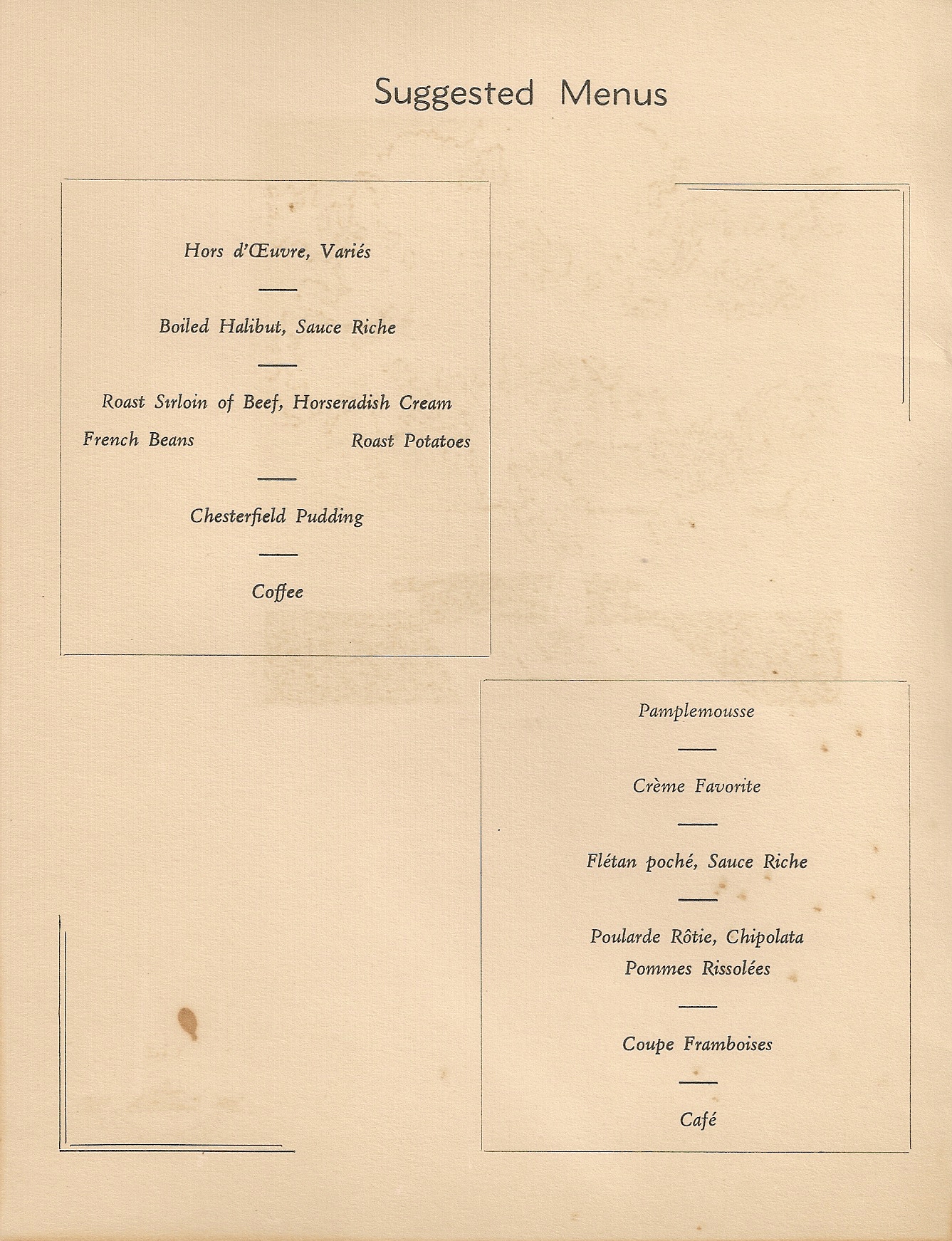 R.M.S. Queen Mary Dinner Menu, Dec. 8, 1947, page 1