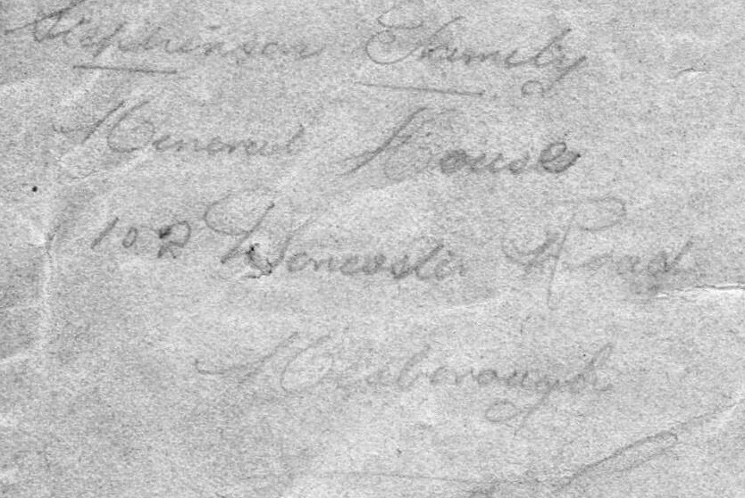 Shadrach and Jane Stephenson Family, Menorah House, 102 Doncaster Road, Mexborough, back