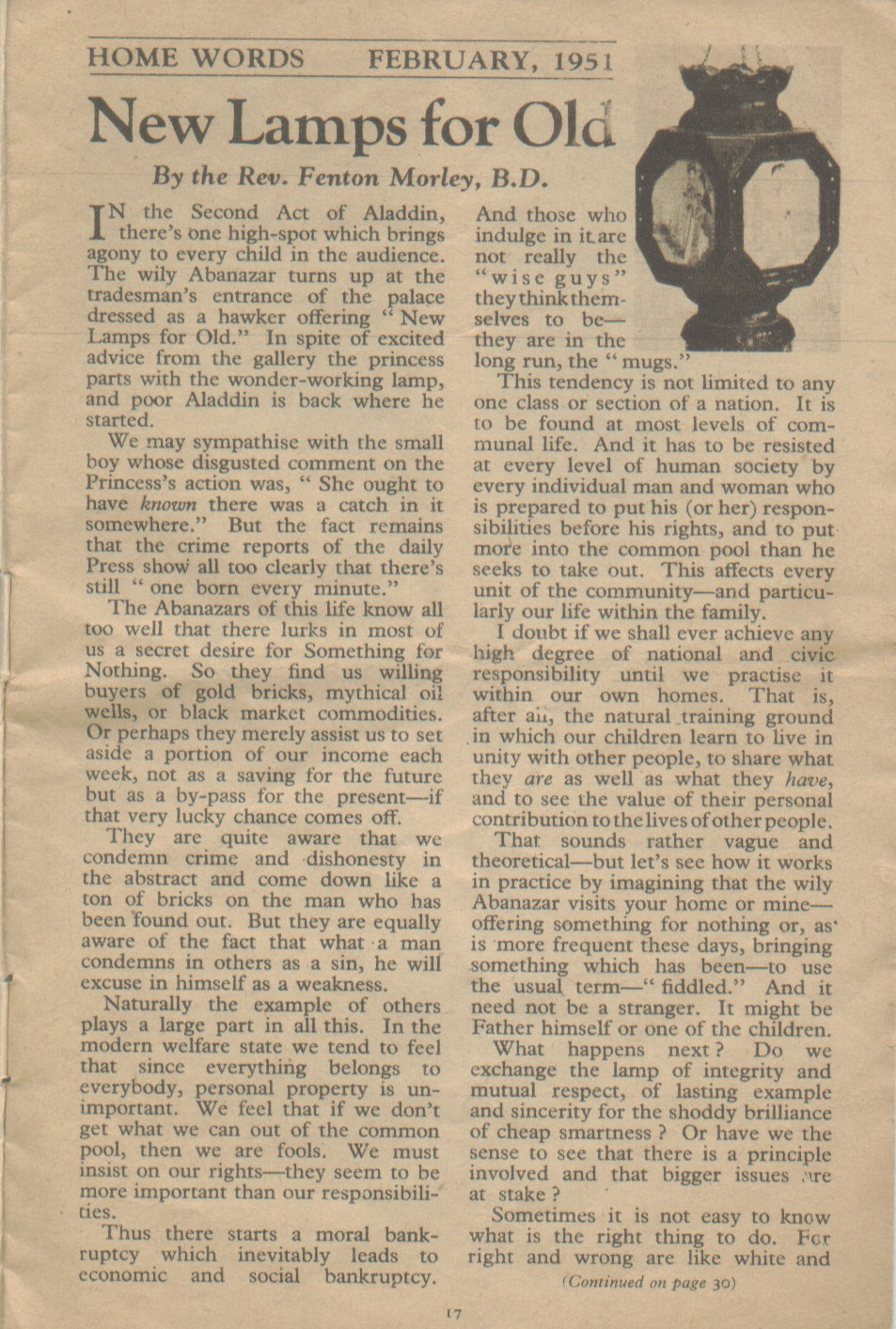 Swinton Parish Magazine, February, 1951, page  5