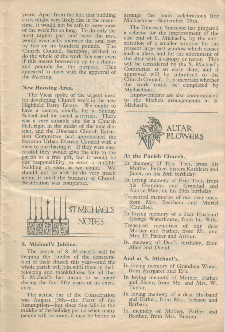 Swinton Parish Magazine, February, 1951, page 21