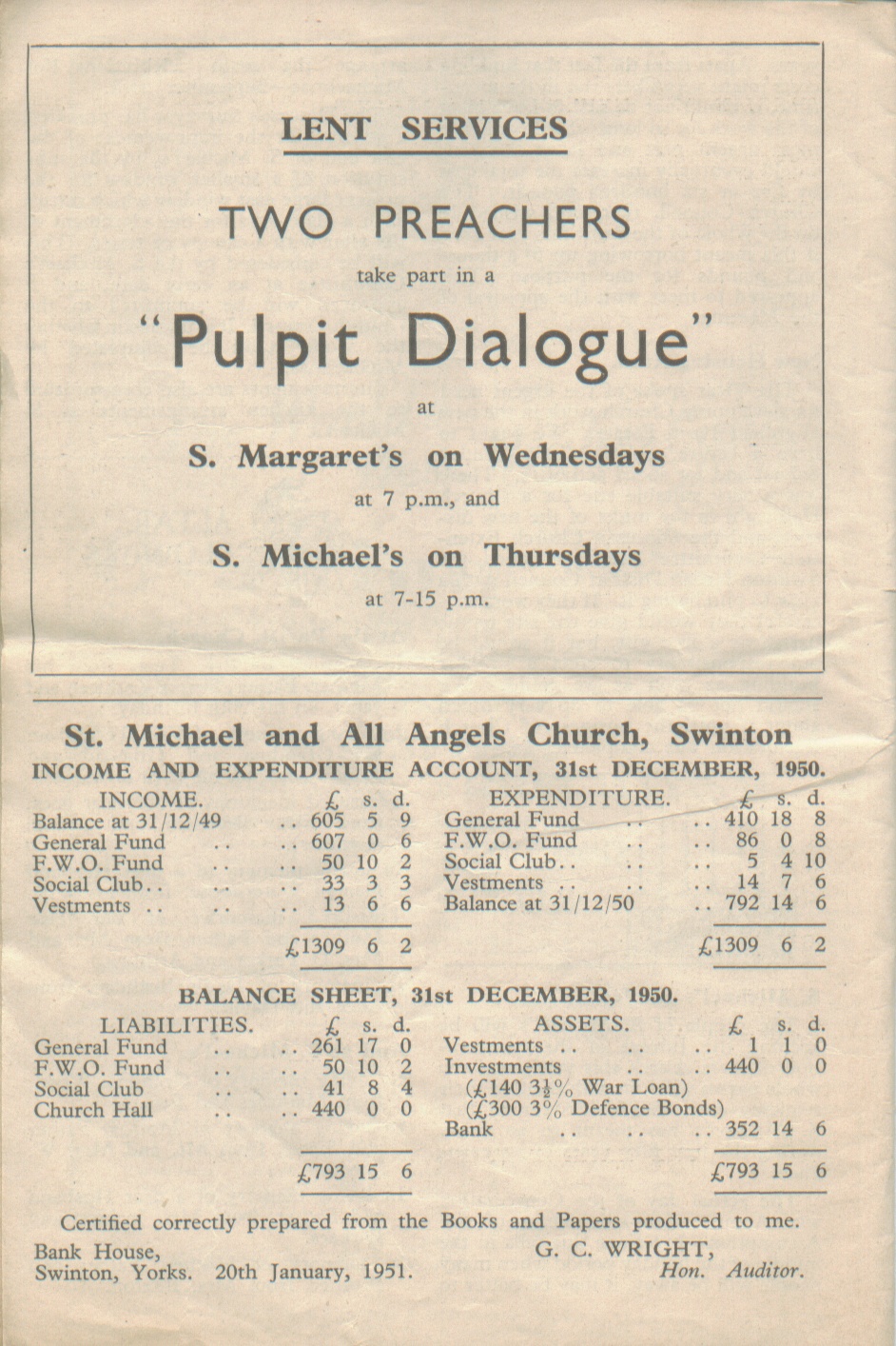 Swinton Parish Magazine, February, 1951, page 22
