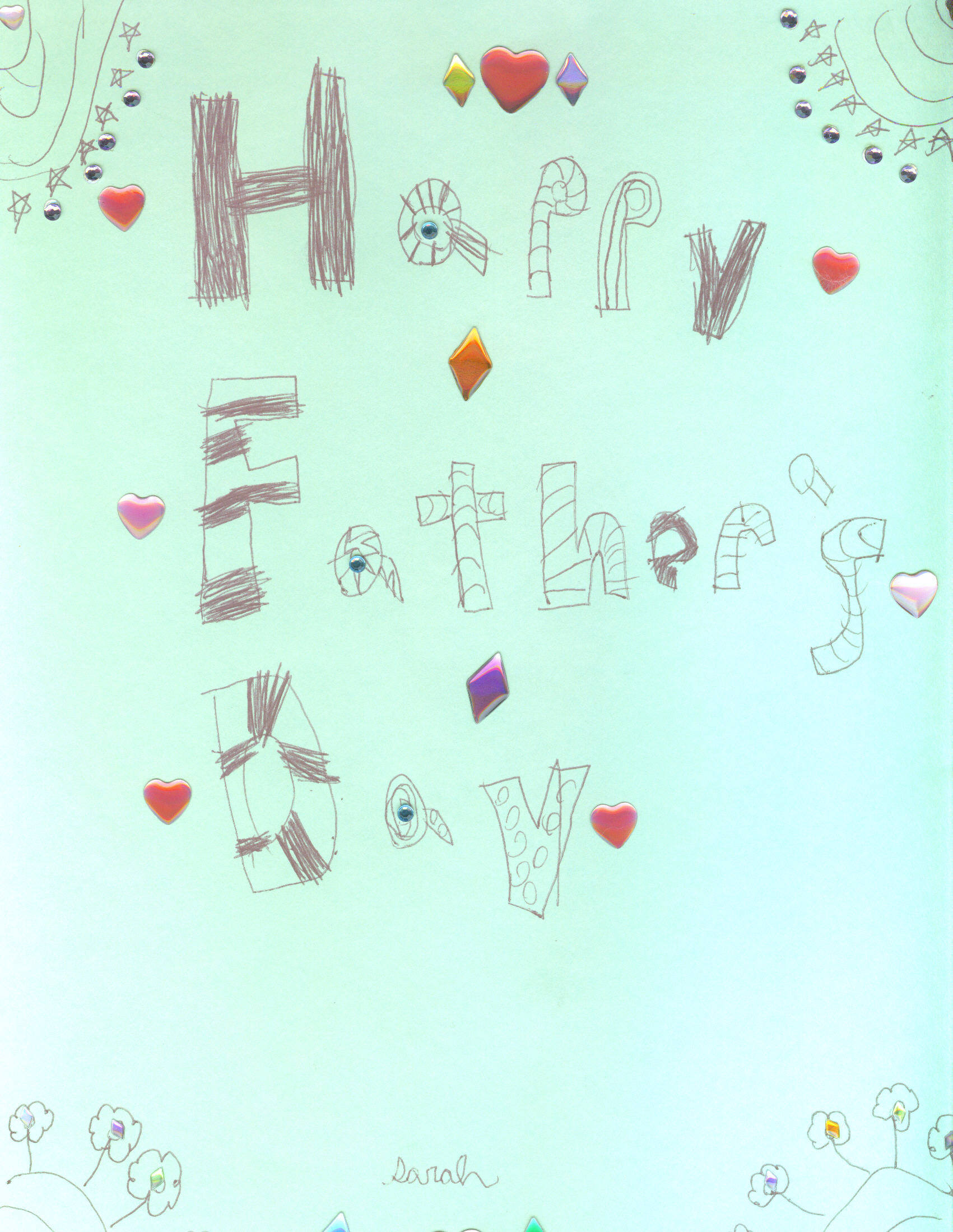 Sarah's Fathers Day Card to Grandpa, 2009